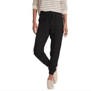 Marine Layer Women's Linen Blend The Hazel Drapey Jogger in Black Sz XL NWT